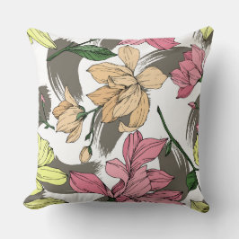 Wilde lentemeel Magnolia Artistisch geschilderd ro Kussen