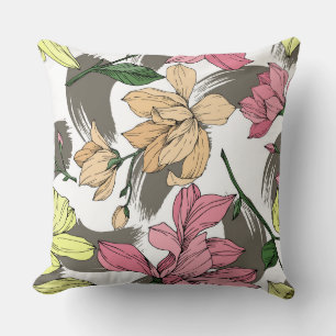 Wilde lentemeel Magnolia Artistisch geschilderd ro Kussen