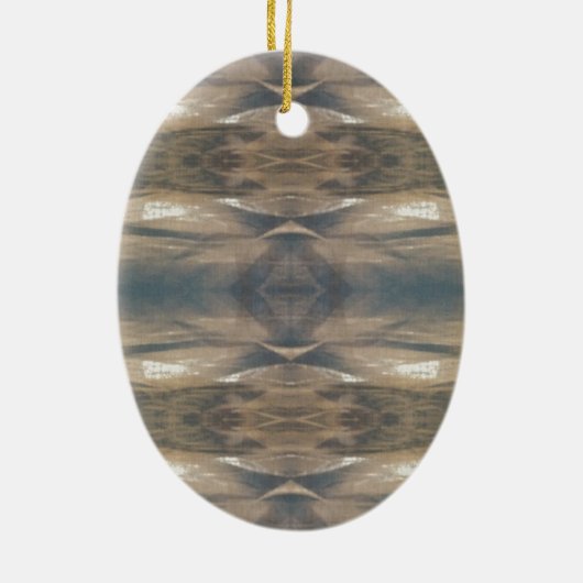 Wilde Leopard Wilde Dierenpatroonbruin Keramisch Ornament (Achterkant)