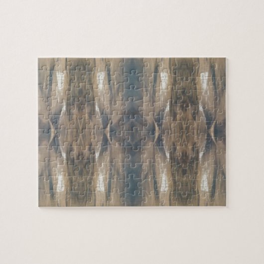 Wilde Leopard Wilde Dierenpatroonbruin Legpuzzel (Horizontaal)