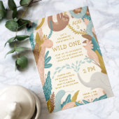 Wilde. Leuk oerwoud safari dierenkinderen verjaard Kaart