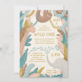 Wilde. Leuk oerwoud safari dierenkinderen verjaard Kaart (Voorkant)