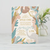 Wilde. Leuk oerwoud safari dierenkinderen verjaard Kaart (Staand voorkant)