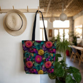 Wilde Levendige Bloemen En Veren Tas