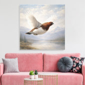 Wilde levenswilgenpatrijs in vlucht canvas afdruk (Insitu (Woonkamer))