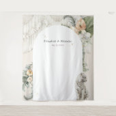 Wilde Liefde | Boho Macramé Groene Fotobooth Wandkleed (Voorkant)