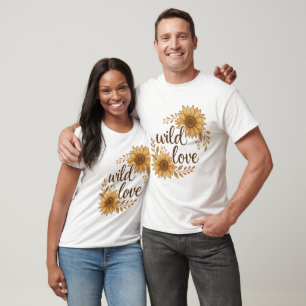 Wilde Liefde – Rustieke Boho Zonnebloem Trouw T-Sh T-shirt