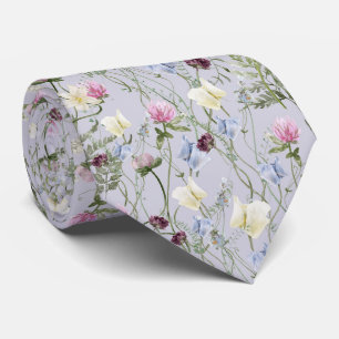 Wilde Lila Bloem Bloemen Botanische Stropdas