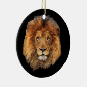 Wilde lion uit Afrikaanse Canvas tas Keramisch Ornament (Rechts)