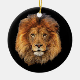 Wilde lion uit Afrikaanse Canvas tas Keramisch Ornament