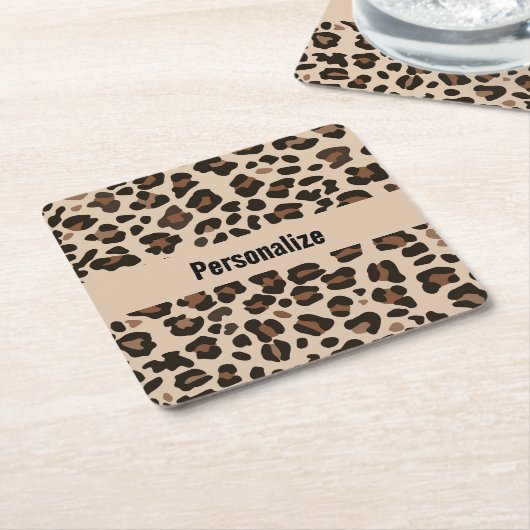 Wilde Luipaard Dierprint Onderzetters (Schuin)