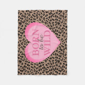 Wilde Luipaard en Roze Worpdeken Geboren om Wild t Fleece Deken (Voorkant)