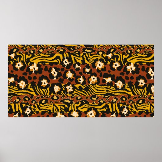 Wilde luipaard en tijgerhuiden, bovenaan poster (Voorkant)