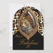 Wilde Luipaard Gezicht fantastische 50 Verjaardag  Kaart (Voorkant)