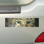 Wilde Luipaard Ogen Kunstwerk Bumper Sticker (Op auto)