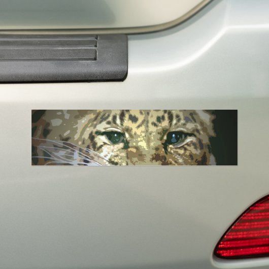 Wilde Luipaard Ogen Kunstwerk Bumper Sticker (Op auto)