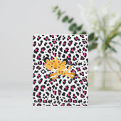 wilde luipaard roze babydoucheuitnodigingen! kaart (Staand voorkant)