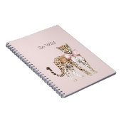 Wilde Luipaard Roze Strik   Notitieboek (Rechterzijde)