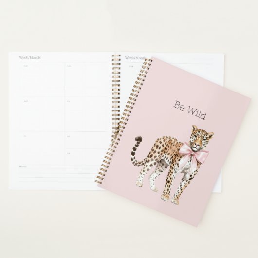 Wilde Luipaard Roze Strik Planner (Display)