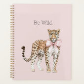 Wilde Luipaard Roze Strik Planner (Voorkant)