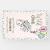 wilde | Luipaardballon 1e verjaardag Welkom Spandoek (Horizontaal)