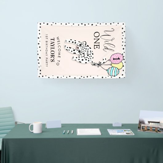 wilde | Luipaardballon 1e verjaardag Welkom Spandoek (Beurs)
