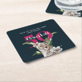 Wilde luipaarddieren Roze 50ste verjaardag Kartonnen Onderzetters (Schuin)