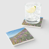 Wilde lupine en penseel stenen onderzetter (Zijkant)