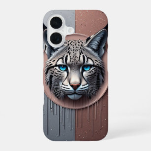 Wilde Lynx Geometrisch Gezicht Met Moderne Details iPhone 16 Hoesje