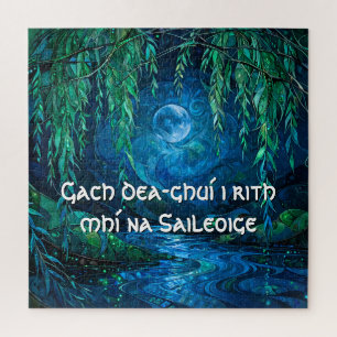 Wilde Maan Saille Stromende Rivier Keltische Nacht Legpuzzel