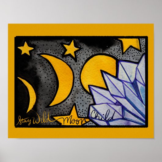 Wilde MaanKind Maanfasen Poster (Voorkant)