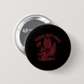 Wilde maar grappige wasbeer 4 juli ronde button 5,7 cm (Voorkant /achterkant)