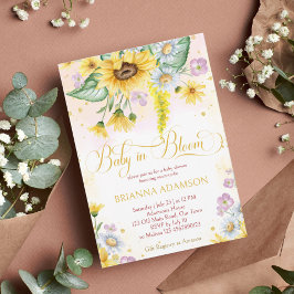 Wilde madelief zonnebloem baby in bloei baby showe kaart