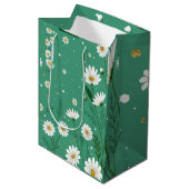 Wilde Madeliefjes Botanische Salie Groene Cadeauba Medium Cadeauzakje (Voorkant Gekanteld)