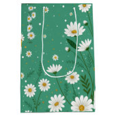 Wilde Madeliefjes Botanische Salie Groene Cadeauba Medium Cadeauzakje (Achterkant)