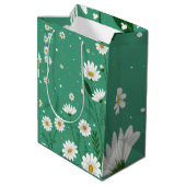 Wilde Madeliefjes Botanische Salie Groene Cadeauba Medium Cadeauzakje (Achterkant Gekanteld)