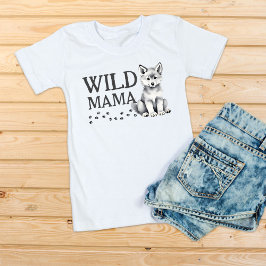 Wilde mama Schattige wolf welp verjaardagsfeestje T-shirt