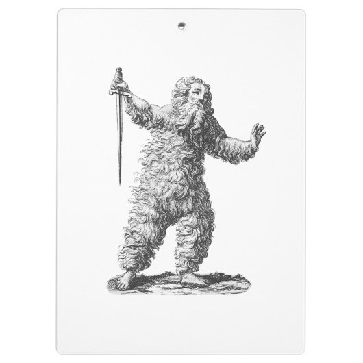 Wilde Man - Wildemann - Afbeelding van middeleeuws Klembord (Achterkant)