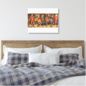 Wilde Mannen en dieren, tapijt, 15e eeuw Canvas Afdruk (Insitu (Slaapkamer))