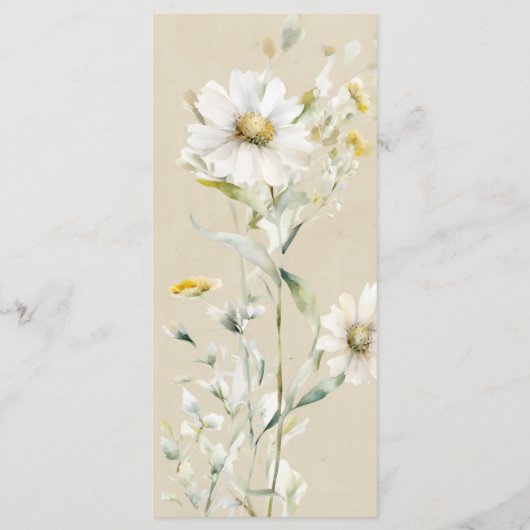 Wilde Margriet Kraft Bloem Bruiloft Menu (Achterkant)