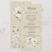 Wilde Margriet Kraft Bloem Bruiloft Menu (Voorkant / Achterkant)
