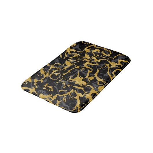 Wilde Marmer 8 - Zwart en goud, grijs Badmat (Gekanteld)