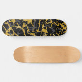 Wilde Marmer 8 - Zwart en goud, grijs Persoonlijk Skateboard (Horizontaal)