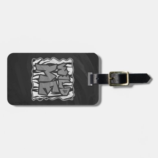 Wilde me Tiger Black en White Print Bagagelabel (Voorkant horizontaal)