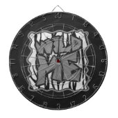 Wilde me Tiger Black en White Print Dartbord (Voorkant)