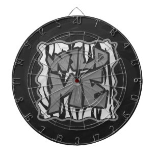Wilde me Tiger Black en White Print Dartbord
