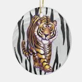 Wilde me Tiger Black en White Print Keramisch Ornament (Links)