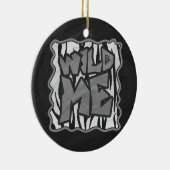 Wilde me Tiger Black en White Print Keramisch Ornament (Rechts)