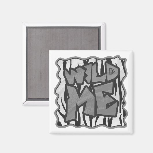 Wilde me Tiger Black en White Print Magneet (Voorkant / Achterkant)