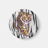 Wilde me Tiger Black en White Print Magneet (Voorkant)